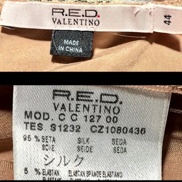 ▪️RED Valentino▪️Rose Peach & Ivory Silk & Antique Lace Satin Camisole Top - Picture 6 of 8